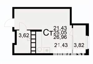 1-к квартира, вторичка, 27м2, 13/22 этаж