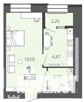 1-к квартира, вторичка, 31м2, 10/16 этаж
