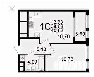 1-к квартира, вторичка, 41м2, 18/26 этаж