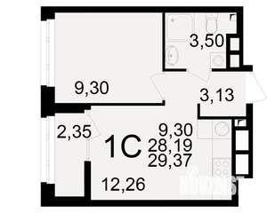 1-к квартира, вторичка, 28м2, 15/25 этаж