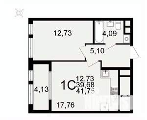 1-к квартира, вторичка, 42м2, 2/26 этаж