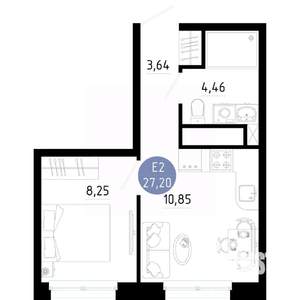 1-к квартира, вторичка, 27м2, 9/14 этаж