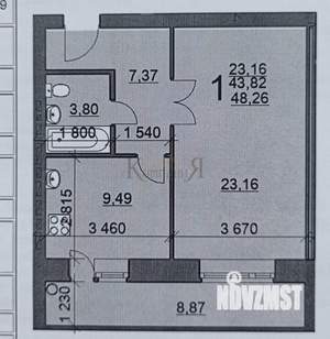 1-к квартира, вторичка, 44м2, 8/10 этаж