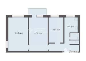 3-к квартира, вторичка, 61м2, 2/5 этаж