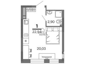 Студия квартира, вторичка, 23м2, 22/25 этаж