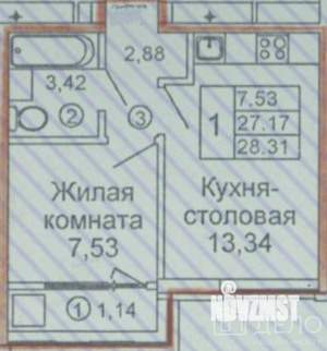 1-к квартира, вторичка, 28м2, 16/17 этаж