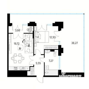 1-к квартира, вторичка, 86м2, 8/10 этаж