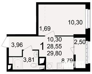 1-к квартира, вторичка, 29м2, 5/25 этаж