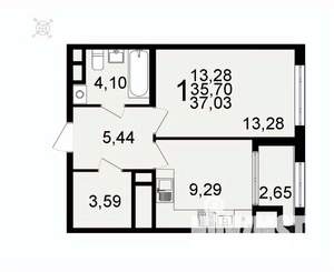1-к квартира, вторичка, 37м2, 17/26 этаж