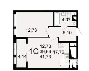 1-к квартира, вторичка, 40м2, 2/26 этаж