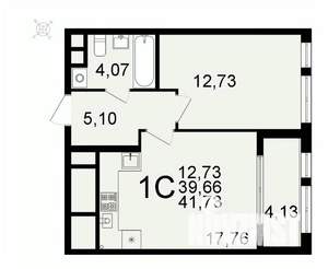 1-к квартира, вторичка, 42м2, 15/26 этаж