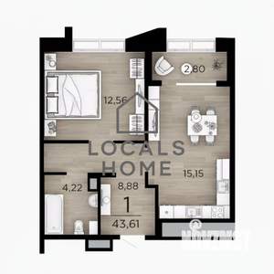 1-к квартира, вторичка, 44м2, 18/19 этаж