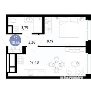 1-к квартира, вторичка, 31м2, 5/14 этаж