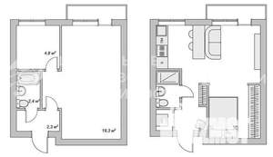 1-к квартира, вторичка, 30м2, 4/5 этаж