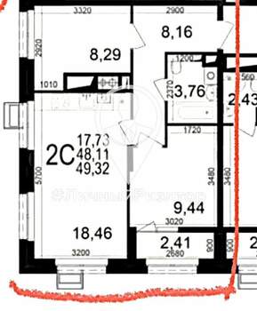 2-к квартира, вторичка, 49м2, 2/10 этаж