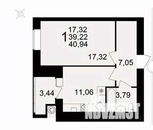 1-к квартира, вторичка, 41м2, 12/16 этаж