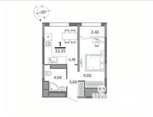 1-к квартира, вторичка, 32м2, 24/25 этаж