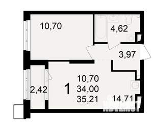 1-к квартира, вторичка, 34м2, 7/23 этаж