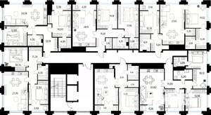 2-к квартира, вторичка, 78м2, 12/19 этаж