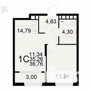 1-к квартира, вторичка, 37м2, 17/22 этаж