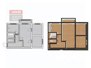 3-к квартира, вторичка, 48м2, 2/5 этаж