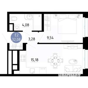 1-к квартира, вторичка, 32м2, 6/14 этаж