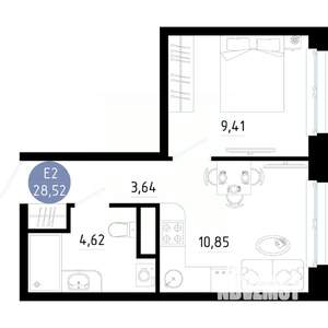 1-к квартира, вторичка, 29м2, 6/14 этаж