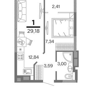 1-к квартира, вторичка, 29м2, 14/22 этаж