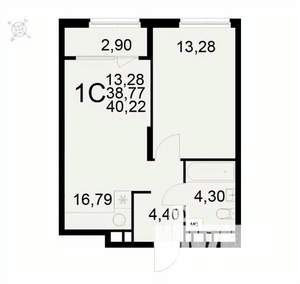 1-к квартира, вторичка, 40м2, 14/22 этаж