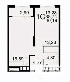 1-к квартира, вторичка, 40м2, 11/22 этаж