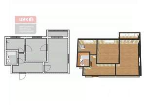 2-к квартира, вторичка, 43м2, 4/4 этаж