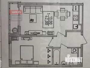 1-к квартира, вторичка, 42м2, 1/23 этаж