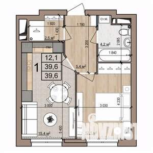 1-к квартира, вторичка, 40м2, 23/25 этаж