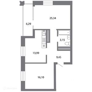 2-к квартира, вторичка, 71м2, 4/6 этаж