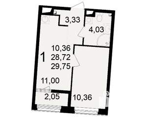 1-к квартира, вторичка, 29м2, 8/23 этаж