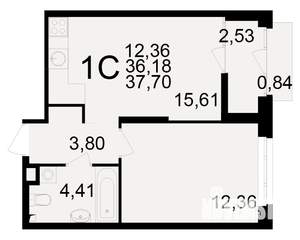 1-к квартира, вторичка, 36м2, 9/25 этаж