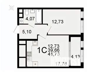 1-к квартира, вторичка, 42м2, 10/26 этаж