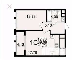 1-к квартира, вторичка, 42м2, 18/26 этаж
