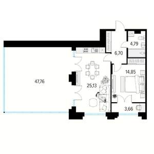 1-к квартира, вторичка, 101м2, 7/10 этаж