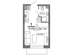 Студия квартира, вторичка, 19м2, 5/25 этаж
