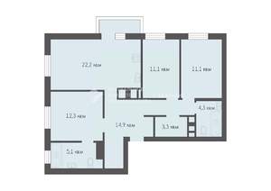 3-к квартира, вторичка, 83м2, 3/25 этаж