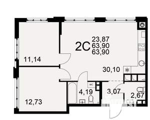 2-к квартира, вторичка, 64м2, 8/10 этаж