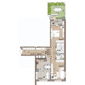 2-к квартира, вторичка, 85м2, 1/25 этаж