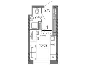 Студия квартира, вторичка, 15м2, 17/25 этаж