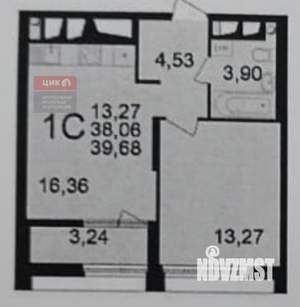 1-к квартира, вторичка, 40м2, 22/25 этаж