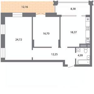 2-к квартира, строящийся дом, 85м2, 1/5 этаж
