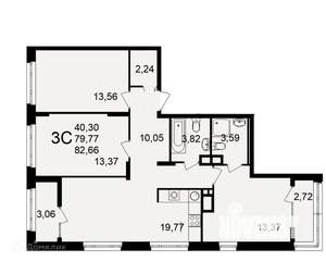 3-к квартира, вторичка, 83м2, 3/26 этаж