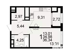 1-к квартира, вторичка, 36м2, 8/26 этаж