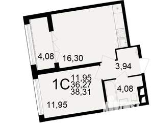 1-к квартира, вторичка, 36м2, 17/25 этаж