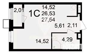Студия квартира, вторичка, 28м2, 4/23 этаж